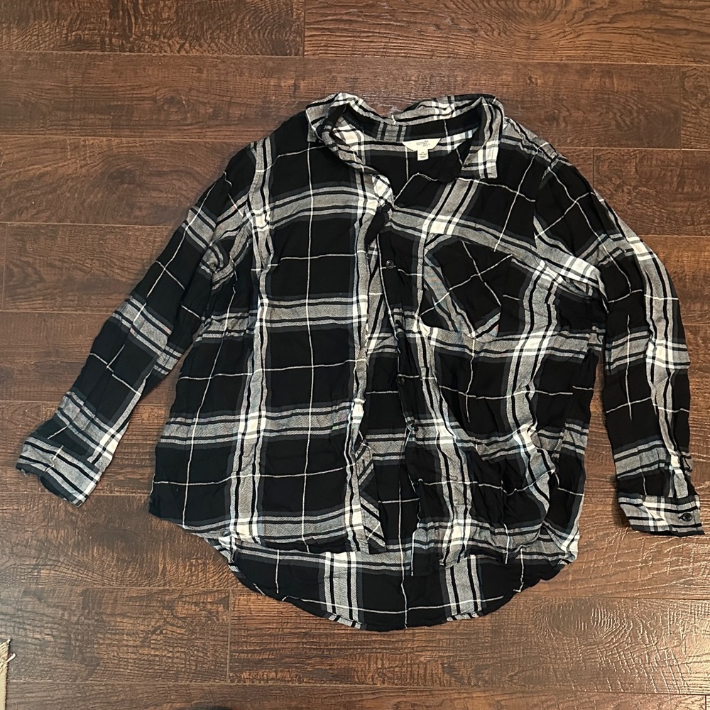 Terra & Sky Monochrome Checkered Top Size 1x